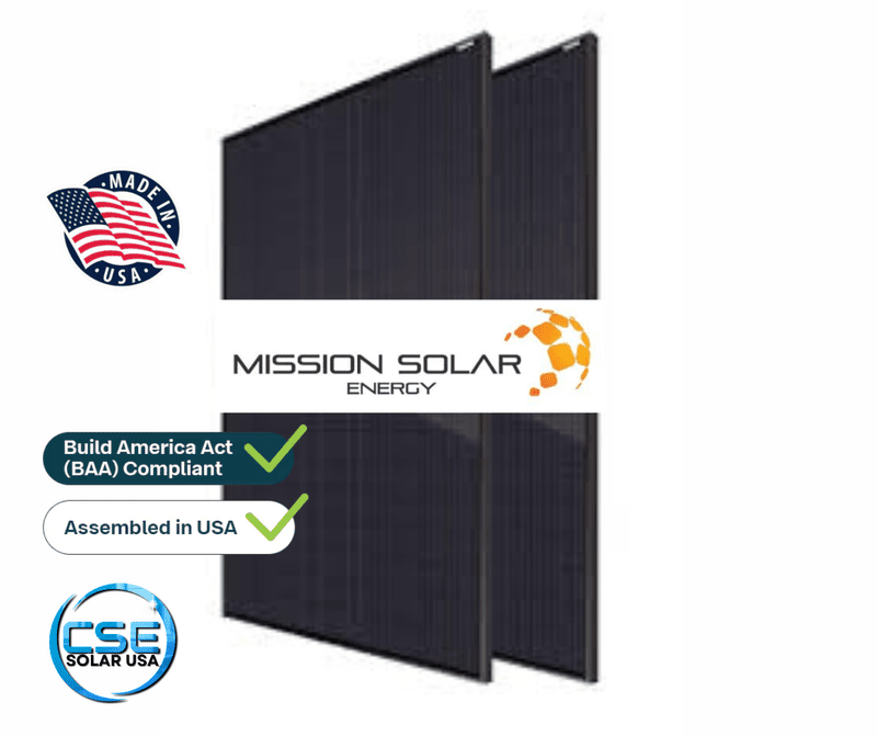 Mission Solar 410 W, PERC 108 half cut-cells, 35mm, Black Frame, Black Backsheet MIN-MSE410HCOB
