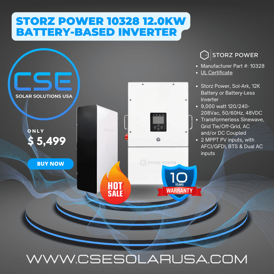 Storz Power, Sol-Ark, 12K Battery or Battery-Less Inverter