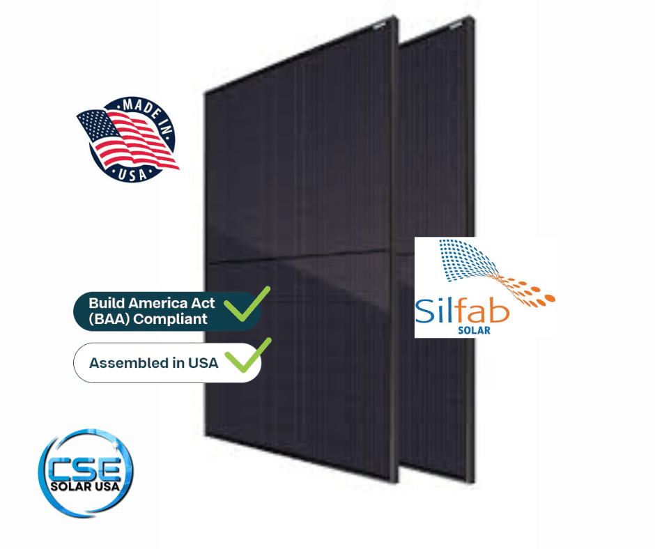 Silfab 430w QD mono-PERC module; 108 half cells, black frame, black backsheet Silfab 430w QD mono-PERC module; 108 half cells, black frame, black backsheet