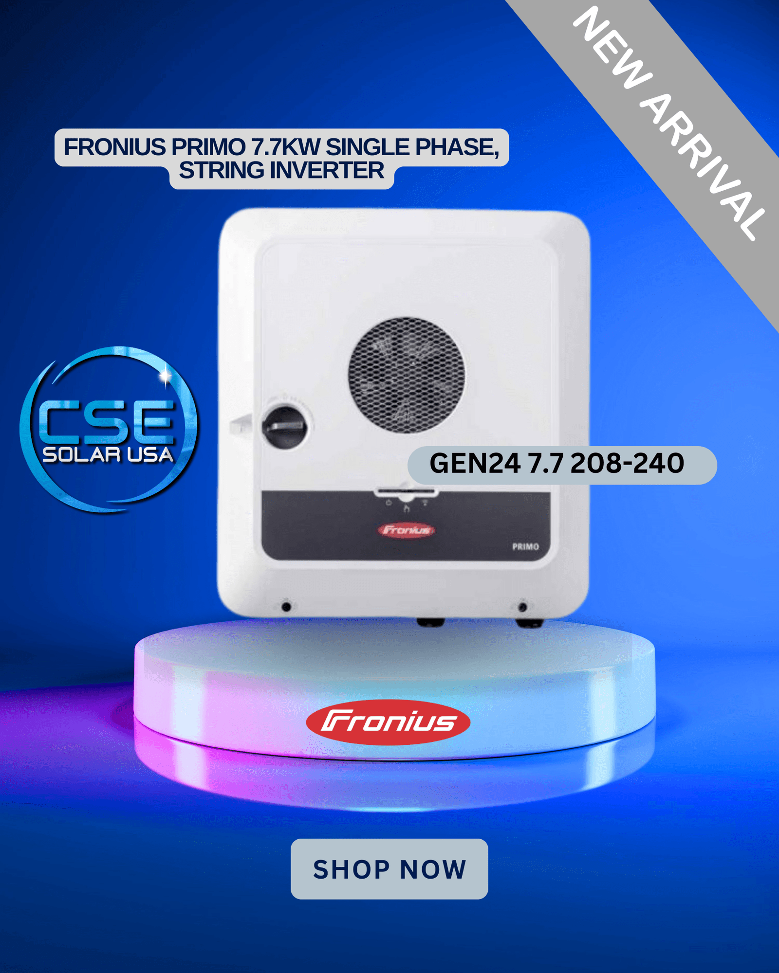 Fronius Primo GEN24 7.7 208-240, 7.7kW single phase, string inverter Fronius Primo GEN24 7.7 208-240, 7.7kW single phase, string inverter