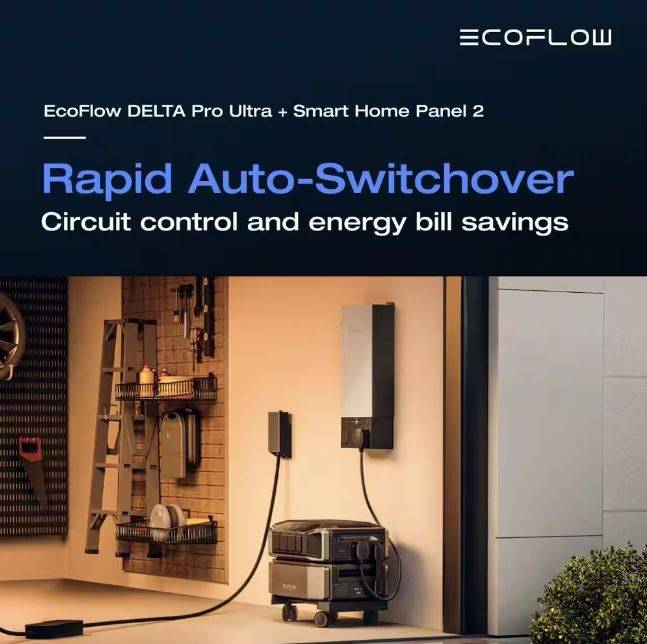 EcoFlow Battery Generator 6144Wh Delta Pro Ultra w Smart Home Panel 2,7200W Output, LFP Power Station Home Backup, Push-Button EcoFlow Battery Generator 6144Wh Delta Pro Ultra w Smart Home Panel 2,7200W Output, LFP Power Station Home Backup, Push-Button