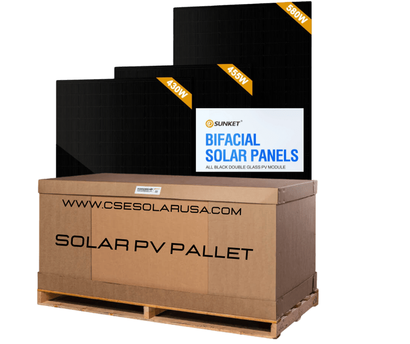 Sunket Pallet Sunket 430W All-Black Bifacial Solar Panel with 108 Half-Cells