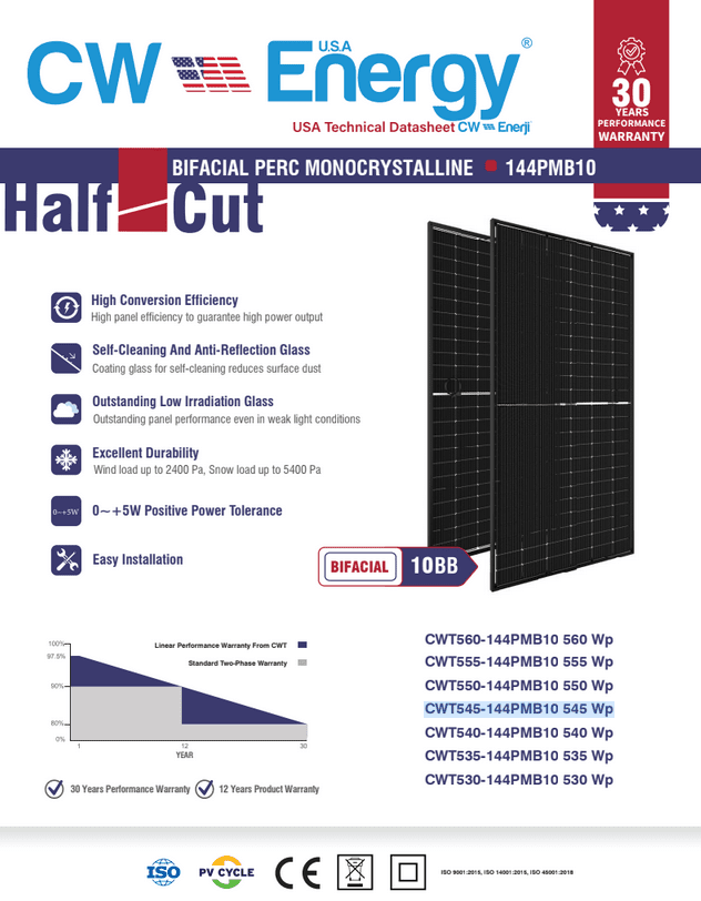 CWT545-144PMB10 545 Wp.