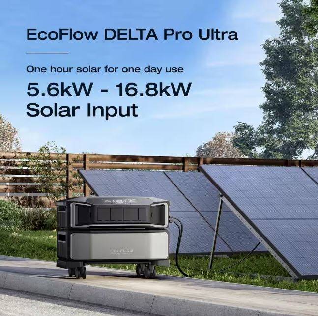 EcoFlow Battery Generator 6144Wh Delta Pro Ultra w Smart Home Panel 2,7200W Output, LFP Power Station Home Backup, Push-Button EcoFlow Battery Generator 6144Wh Delta Pro Ultra w Smart Home Panel 2,7200W Output, LFP Power Station Home Backup, Push-Button