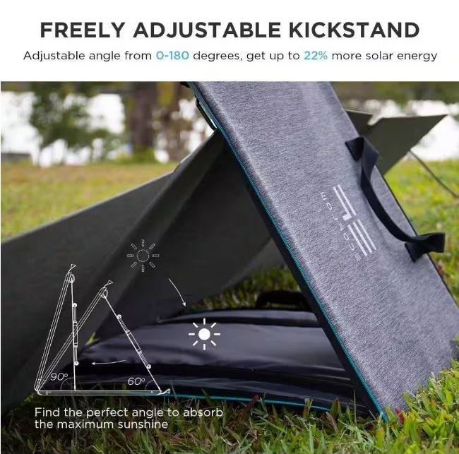 EcoFlow 110-Watt Portable Solar Panel, Foldable Solar Charger Chainable for Power Station Generator, Waterproof for Outdoors Foldable Solar Charger Chainable for Power Station Generator