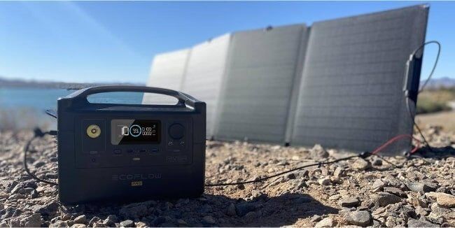 EcoFlow 600W Output/1200W Peak Push-Button Start Solar Generator RIVER Pro with 110W Solar Panels 2 for Home, Camping and RVs EcoFlow 600W Output/1200W Peak Push-Button Start Solar Generator RIVER Pro with 110W Solar Panels 2 for Home, Camping and RVs