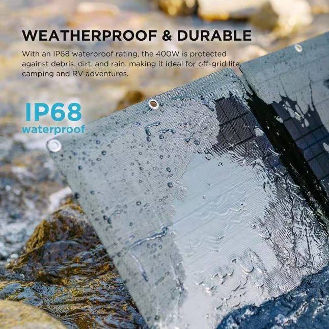 EcoFlow 400-Watt Monocrystalline Silicon Portable Solar Panel with 48-Volt Output for Power Station Generator, IP68 EcoFlow 400-Watt Monocrystalline Silicon Portable Solar Panel with 48-Volt Output for Power Station Generator, IP68