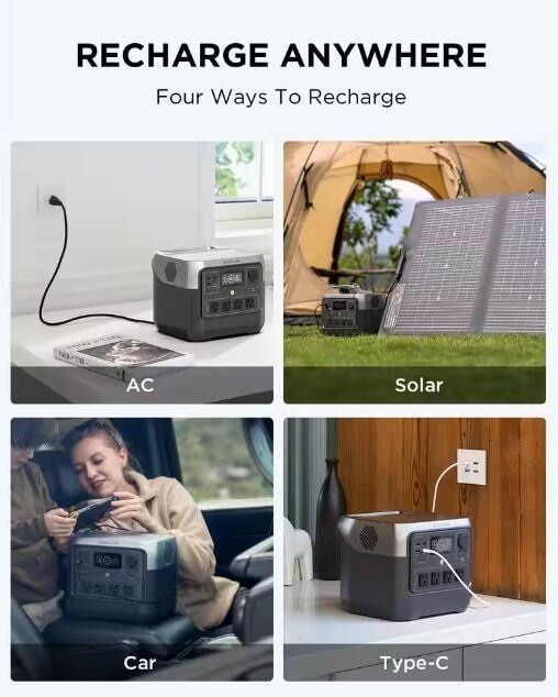 EcoFlow 800W Output 1600W Peak Push-Button Start Battery Generator RIVER 2 Pro, LFP Battery, Fast Charging for Outdoor, Camping EcoFlow 800W Output 1600W Peak Push-Button Start Battery Generator RIVER 2 Pro, LFP Battery, Fast Charging for Outdoor, Camping