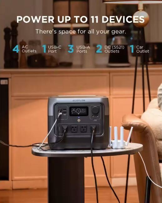 EcoFlow 800W Output 1600W Peak Push-Button Start Battery Generator RIVER 2 Pro, LFP Battery, Fast Charging for Outdoor, Camping EcoFlow 800W Output 1600W Peak Push-Button Start Battery Generator RIVER 2 Pro, LFP Battery, Fast Charging for Outdoor, Camping