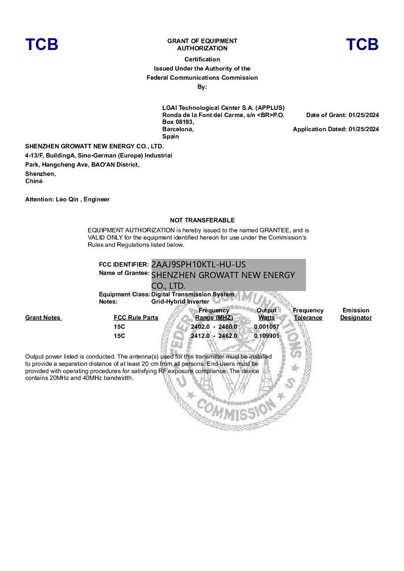 SPH_10000TL-HU-US_FCC_Part_15C