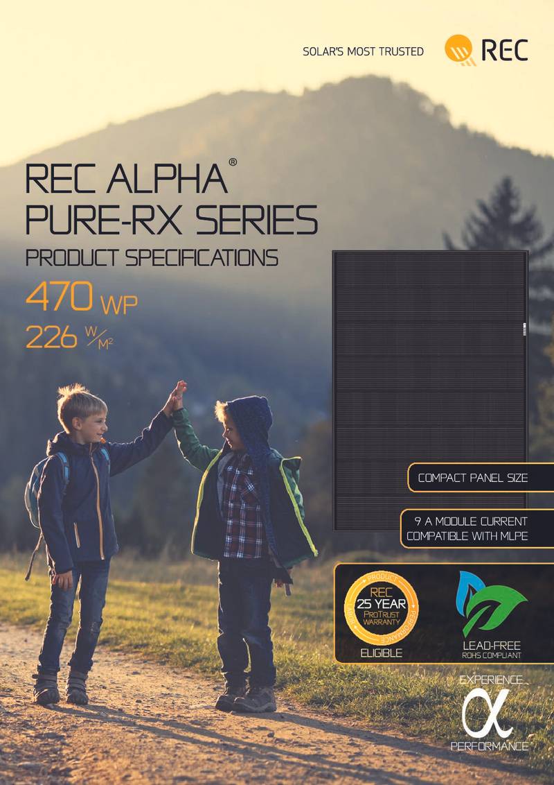 REC630AA ALPHA PRO-M – 630W Bifacial HJT Solar Panel