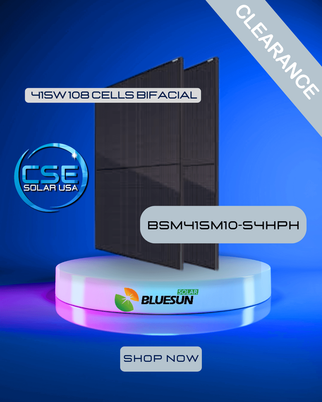 Bluesun 415W Solar Panel 108 Cells Bifacial Bluesun 415W Solar Panel 108 Cells Bifacial