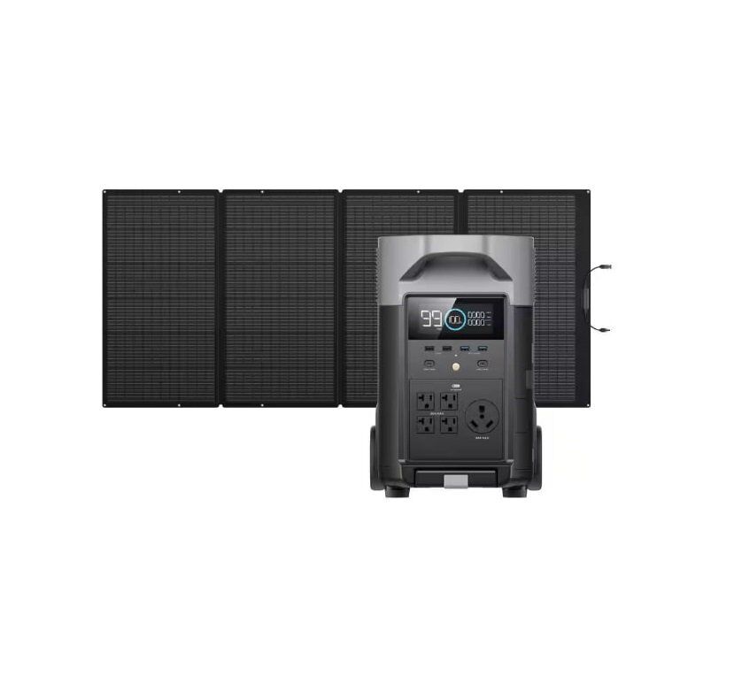EcoFlow 3600W Output/7200W Peak Push-Button Start Solar Generator DELTA Pro with 400W Solar Panel for Home, Camping and RVs EcoFlow 3600W Output/7200W Peak Push-Button Start Solar Generator DELTA Pro with 400W Solar Panel for Home, Camping and RVs