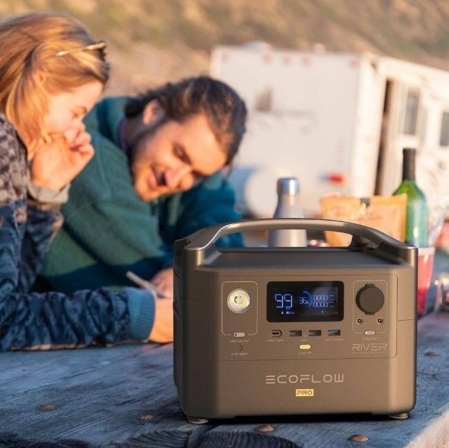 EcoFlow 600W Output/1200W Peak Push-Button Start Solar Generator RIVER Pro with 110W Solar Panels 2 for Home, Camping and RVs EcoFlow 600W Output/1200W Peak Push-Button Start Solar Generator RIVER Pro with 110W Solar Panels 2 for Home, Camping and RVs