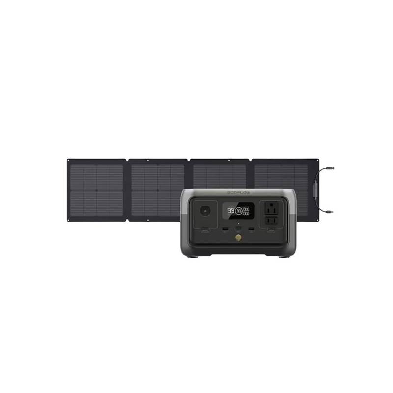 EcoFlow 300W Output/600W Peak Push-Button Start Solar Generator RIVER 2 with 110W Solar Panel for Home Backup Power, Camping, RVs EcoFlow 300W Output/600W Peak Push-Button Start Solar Generator RIVER 2 with 110W Solar Panel for Home Backup Power, Camping, RVs