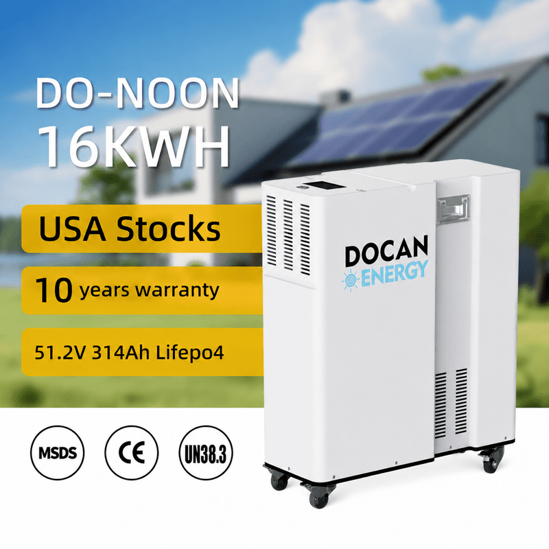 DOCAN ENERGY DO-NOON 16kWh LiFePO4 Battery DOCAN ENERGY DO-NOON 16kWh 51.2V 314Ah LiFePO4 floor-standing energy storage battery
