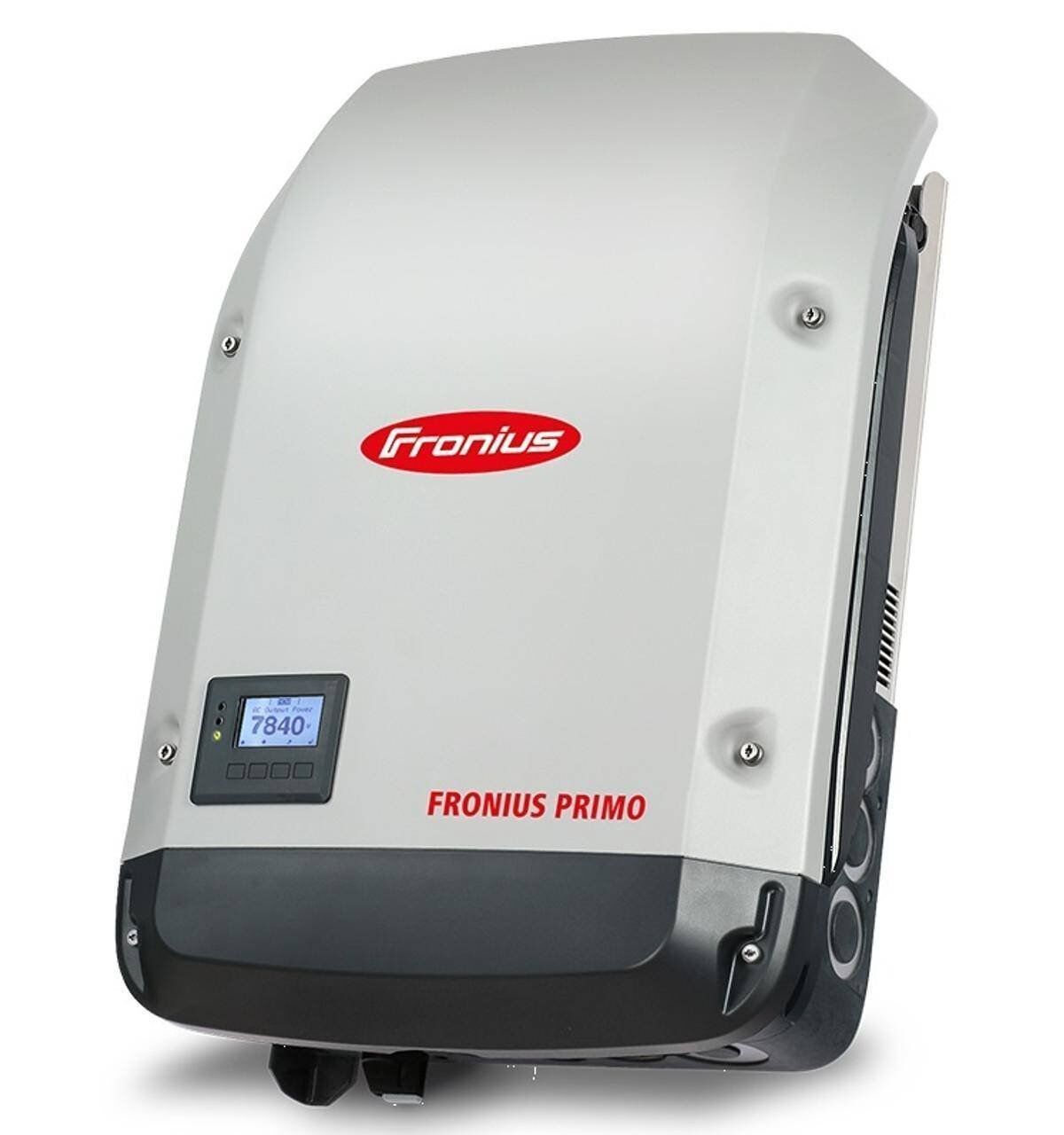 FRONIUS PRIMO LITE 7.0KW 1-PH RESIDENTIAL INVERTER 4,210,061,801 Front view of Silver Color Fronius Primo 6kW single phase solar inverter