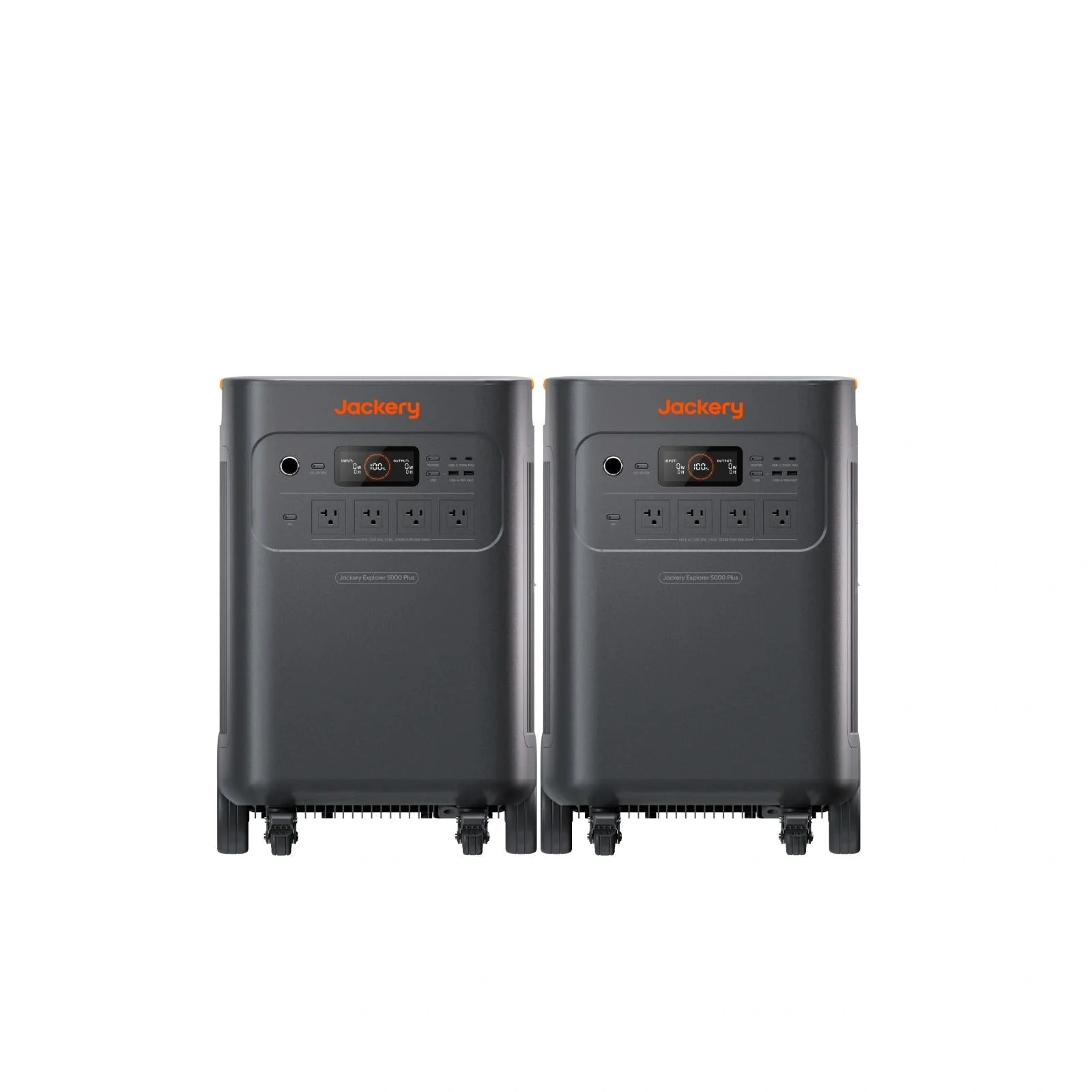 Jackery Explorer 5000 Plus Double Kit (10kWh) – two Explorer 5000 Plus units Jackery Explorer 5000 Plus Double Kit: two Explorer 5000 Plus portable power stations side by side, 10,080Wh total
