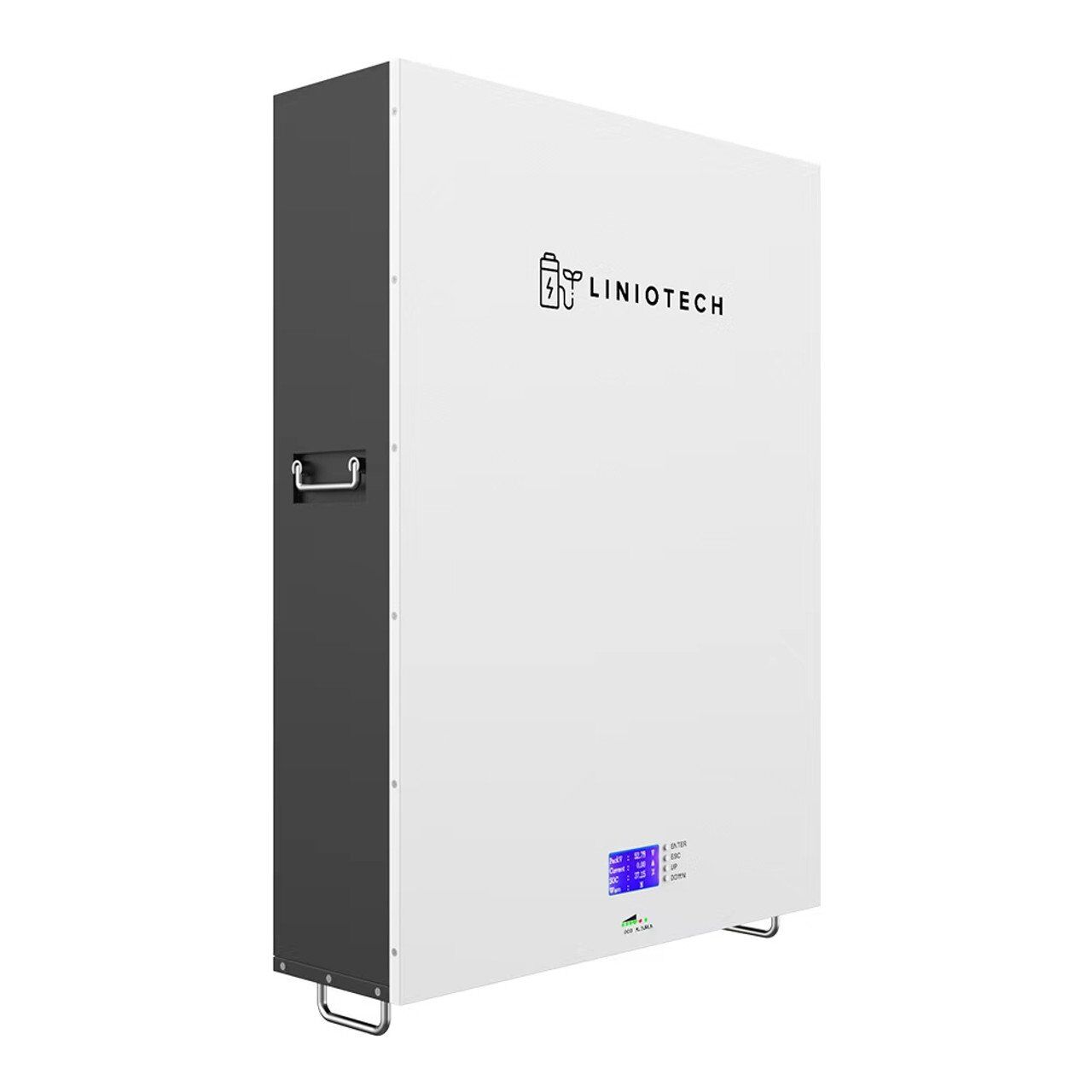 Liniotech LNT051280A-B-GBP2 14.34kWh wall-mount LiFePO4 battery, angled view Liniotech LNT051280A-B-GBP2 14.34kWh wall-mount LiFePO4 battery, angled view