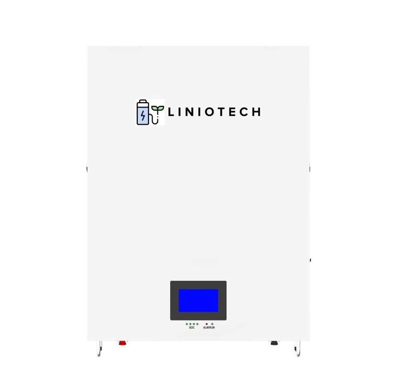Liniotech LNT051280A-B-GBP2 14.34kWh wall-mount LiFePO4 battery, front view Liniotech LNT051280A-B-GBP2 14.34kWh wall-mount LiFePO4 battery, front view