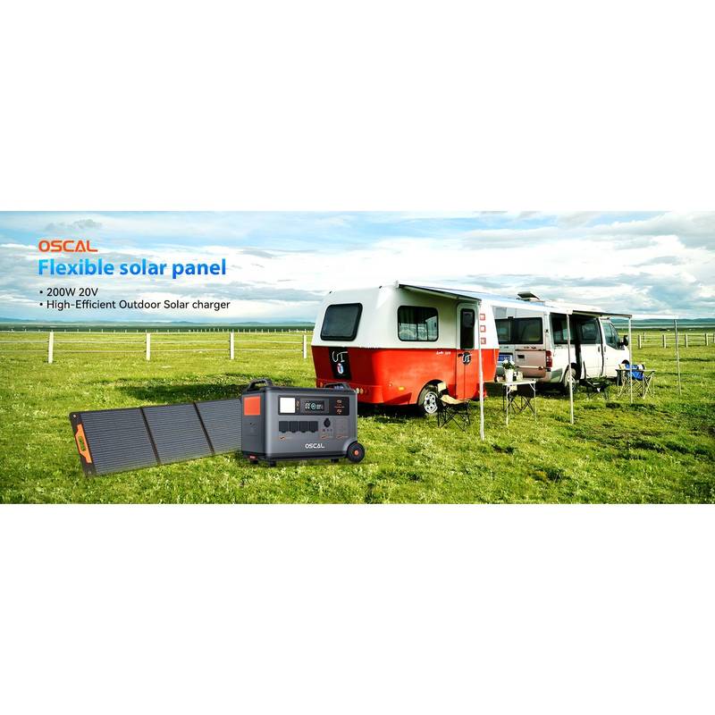 oscal-pm200-official-03 OSCAL PM200 200 W portable solar panel, official OSCAL product image 3