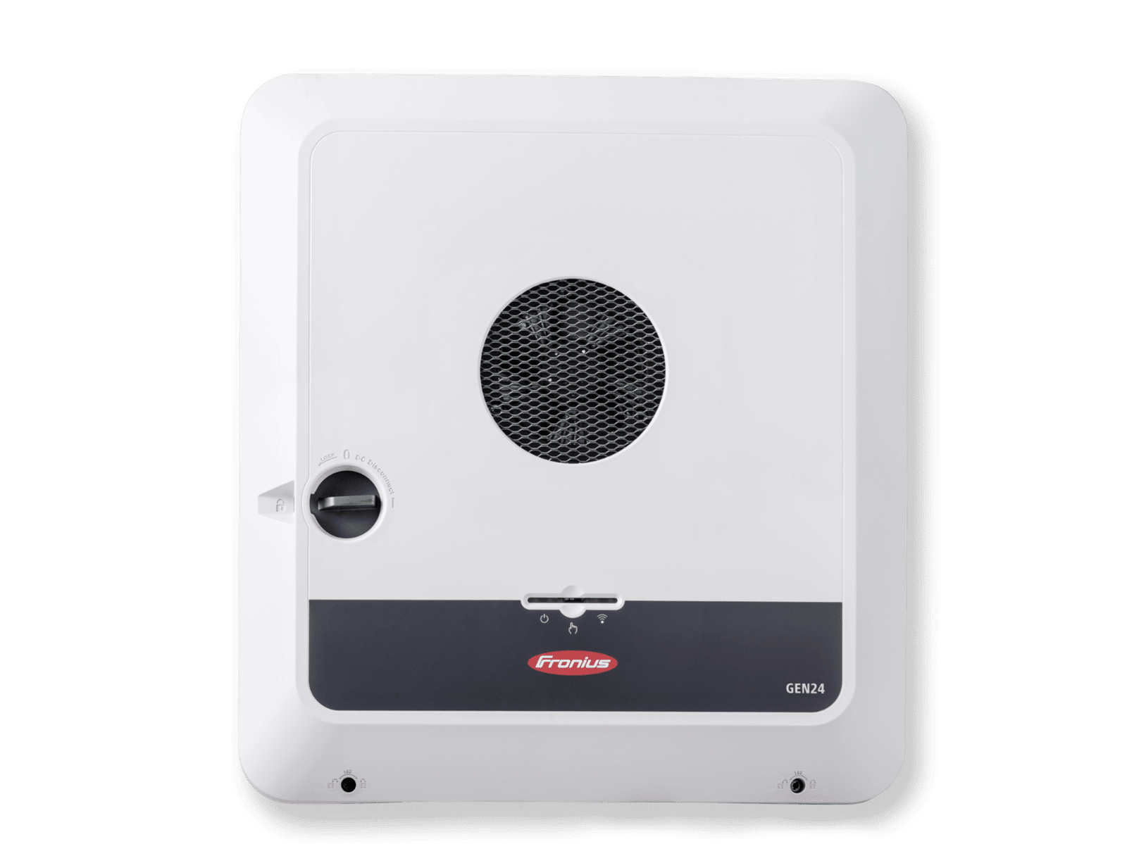 fronius-primo-gen24-plus-5-0-208-240 (1) Front view of Fronius Primo GEN24 PLUS 5.0 white solar hybrid inverter