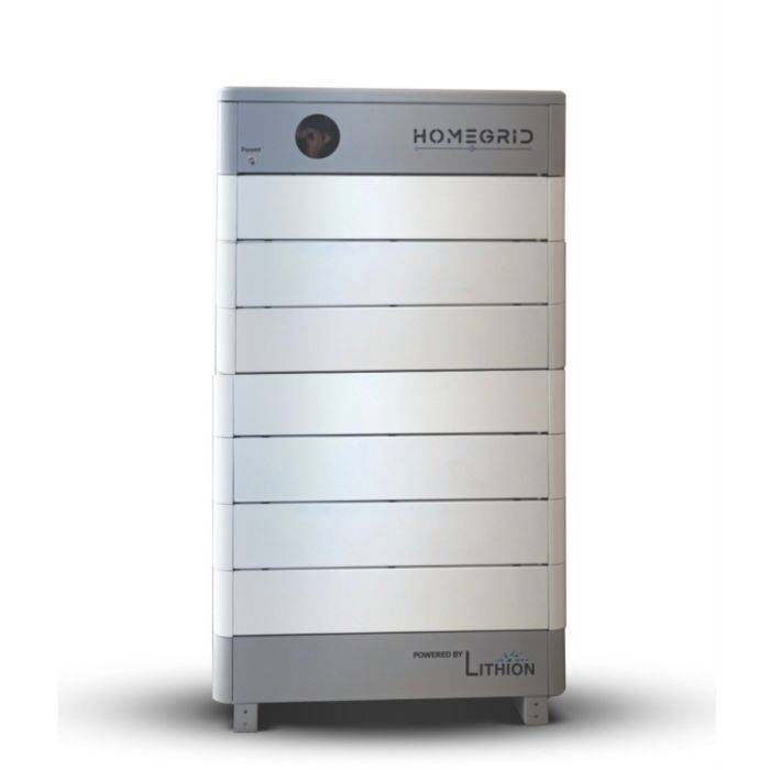 homegrid-stack-d-series-lfp-batteries-7-stack-of-batteries HomeGrid Stack’d 48V 7-Module LFP Lithium Iron Battery 33.6kWh for Residential and Commercial Solar Systems.