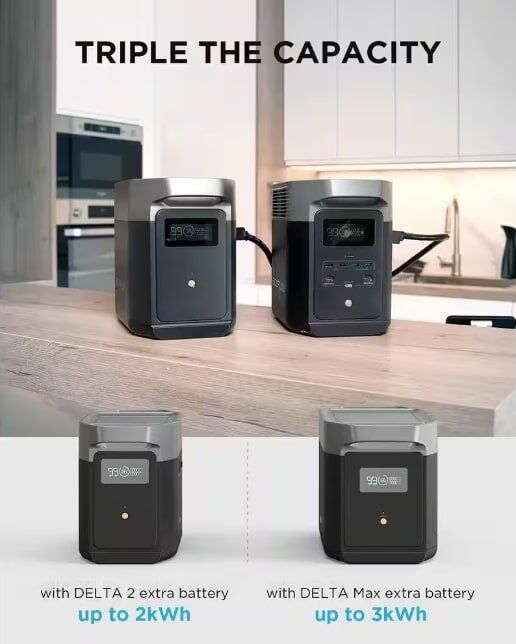 EcoFlow Battery Generator DELTA 2 Solar Generator, 1800W Output, 1024Wh LFP Power Station, Home Backup, Camping, Push-Button Start EcoFlow Battery Generator DELTA 2 Solar Generator, 1800W Output, 1024Wh LFP Power Station, Home Backup, Camping, Push-Button Start