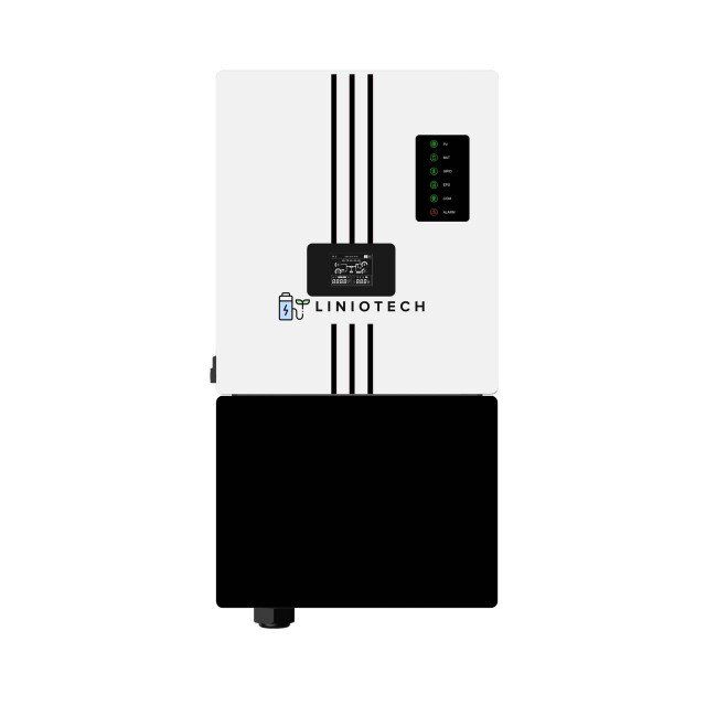 10k_Inverter-1__49959 Liniotech 15kVA Hybrid Solar Inverter front view black and white