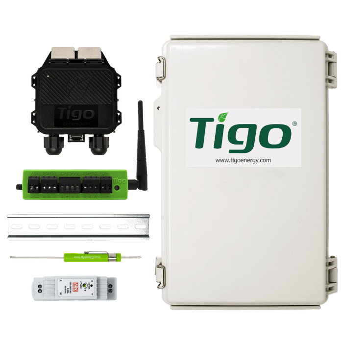 Tigo 348-00000-52 Cloud Connect Advanced Outdoor Kit Tigo Cloud Connect Advanced Outdoor Kit, Includes: CCA Gateway, Power Supply, Outdoor Enclosure with DIN rail for the CCA and Power Supply, use with Tigo TAP, 348-00000-52