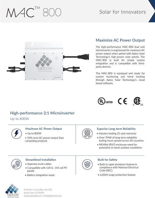 MAC800_Trunk_DataSheet Aptos MAC800