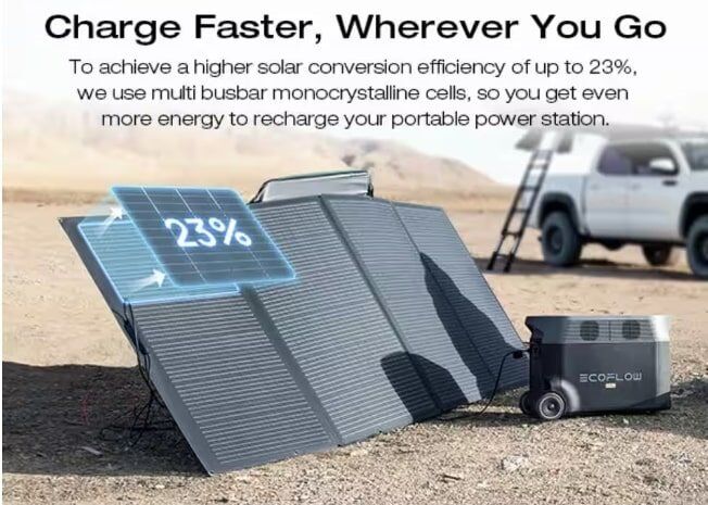 EcoFlow 3600W Output/7200W Peak Push-Button Start Solar Generator DELTA Pro with 400W Solar Panel for Home, Camping and RVs EcoFlow 3600W Output/7200W Peak Push-Button Start Solar Generator DELTA Pro with 400W Solar Panel for Home, Camping and RVs