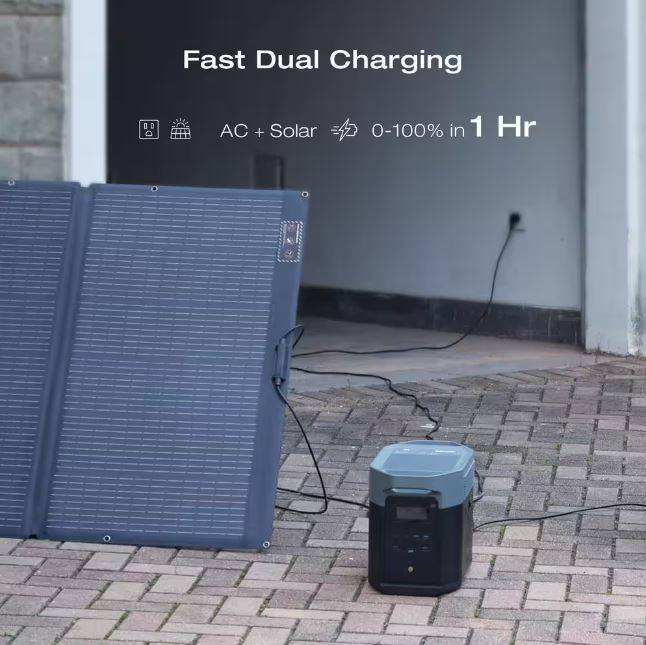 EcoFlow 120V Home Battery Backup 2048Wh DELTA 2 Max Battery Generator+Transfer Switch(306A1)+Adapter Cord for Home Use, Blackout EcoFlow 120V Home Battery Backup 2048Wh DELTA 2 Max Battery Generator+Transfer Switch(306A1)+Adapter Cord for Home Use, Blackout