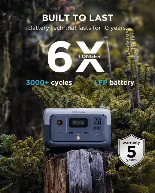 EcoFlow 300W Output/600W Peak Push-Button Start Solar Generator RIVER 2 with 110W Solar Panel for Home Backup Power, Camping, RVs EcoFlow 300W Output/600W Peak Push-Button Start Solar Generator RIVER 2 with 110W Solar Panel for Home Backup Power, Camping, RVs