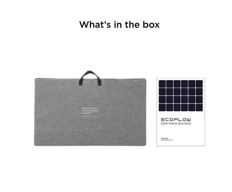 EcoFlow 220-Watt Monocrystalline Silicon Solar Panel with 21.8-Volt Output Waterproof IP68 Solar Charger for Solar Generator EcoFlow 220-Watt Monocrystalline Silicon Solar Panel with 21.8-Volt Output Waterproof IP68 Solar Charger for Solar Generator