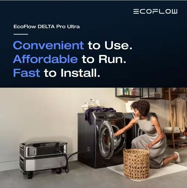 EcoFlow Battery Generator Delta Pro Ultra Battery Pack 6144Wh Solar Generator, 7200W Output,LFP,Home Backup, Push-Button Start EcoFlow Battery Generator Delta Pro Ultra Battery Pack 6144Wh Solar Generator, 7200W Output,LFP,Home Backup, Push-Button Start