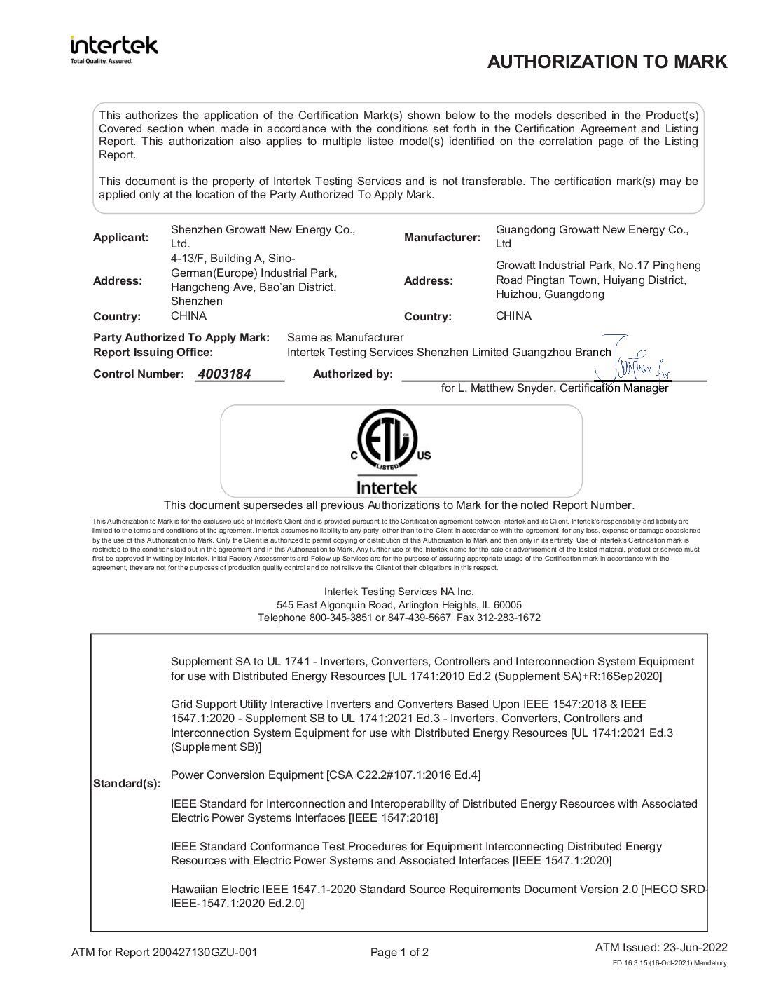 MIN 3000-7600TL-XH-US UL1741SB