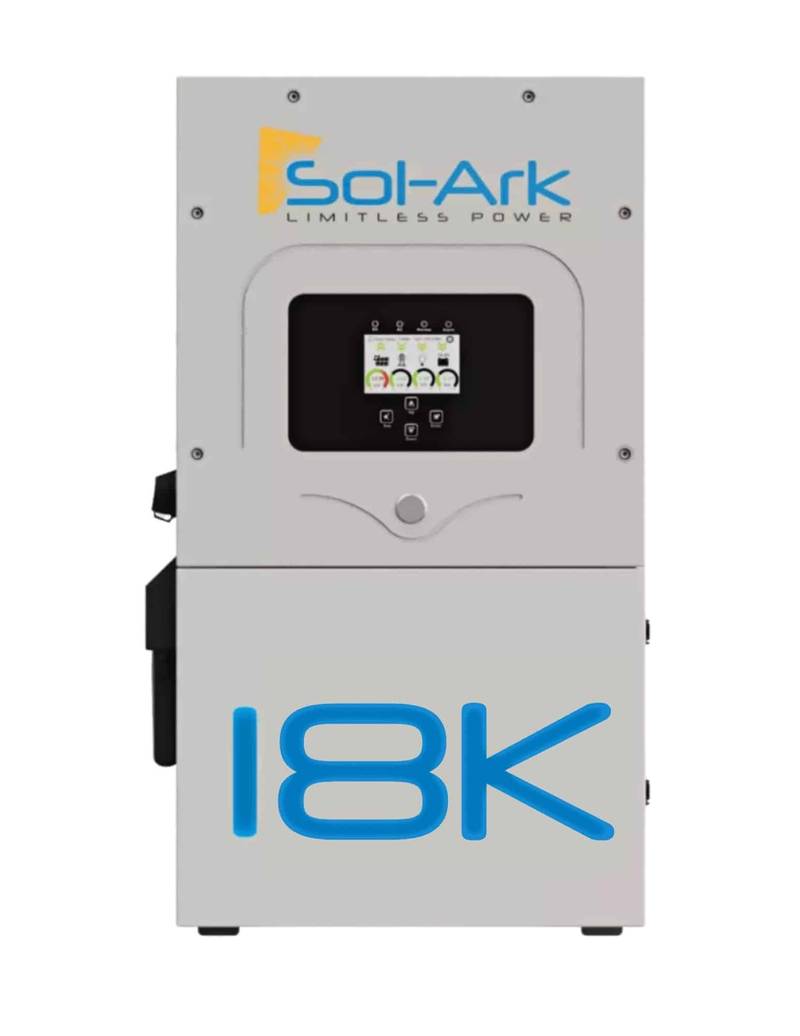 Sol-Ark 18K Hybrid/Off Grid Solar Inverter Designed for both hybrid and off-grid systems, the Sol-Ark 18k inverter offers unmatched versatility and reliability to maximize your solar potential.